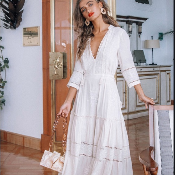 Spell Dresses & Skirts - Spell White Lace Maxi Dress